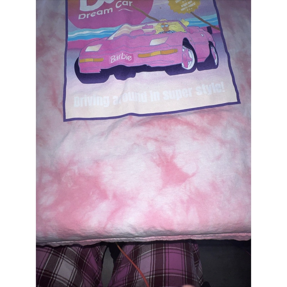 Barbie Malibu Tee Shirt Blush Tie Dye Short Sleeve XL Graphic Tee Vintage 393 - Picture 8 of 9